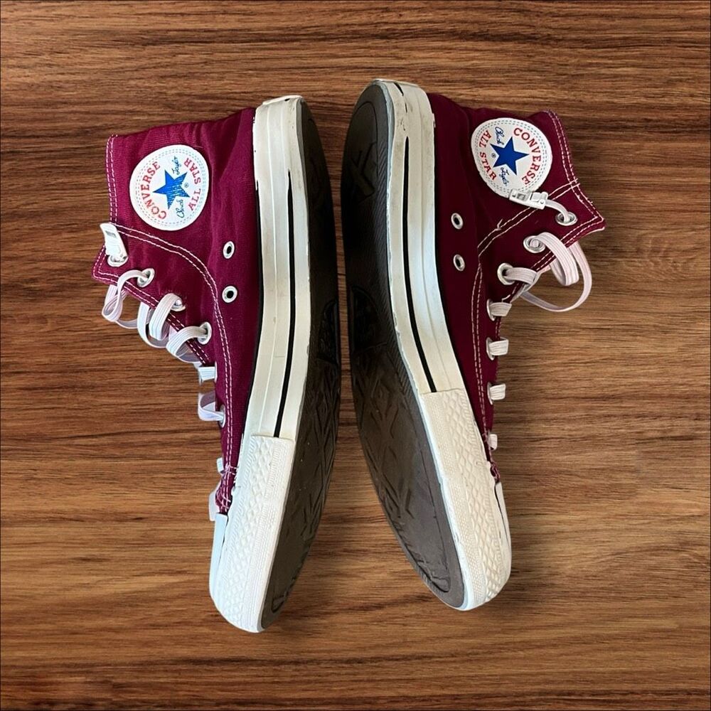 Converse Chuck Taylor All Star High Tops Burgundy Women’s 8.5 Men’s 7 - Picture 2 of 6